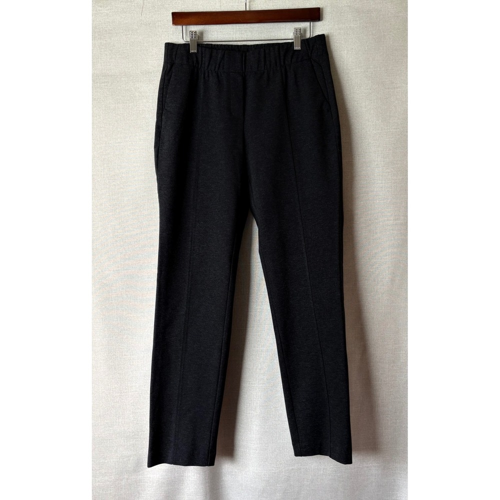 J. Jill Ponte Slim Leg Pants Charcoal Gray Women Small Tall Elastic Waist Seam